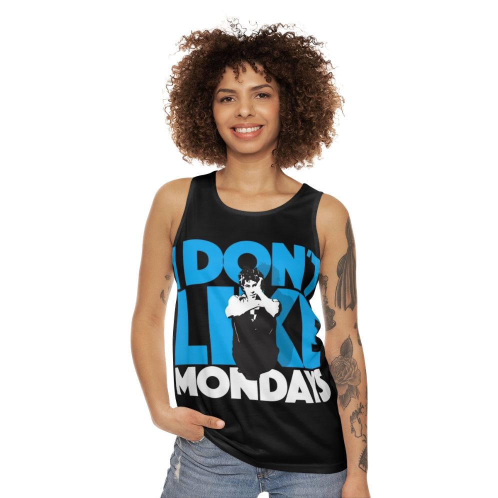 Unisex "I Don't Like Mondays" protest song tank top - women