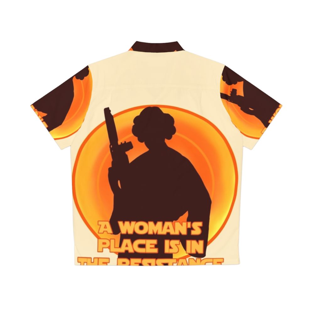 Resistance Hawaiian Shirt with Princess Leia Inspired Design - Back