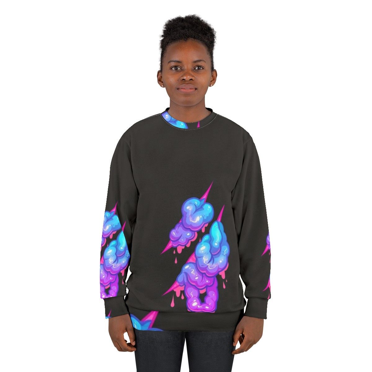 Pastel goth inside out sweatshirt with candy gore and slime - women