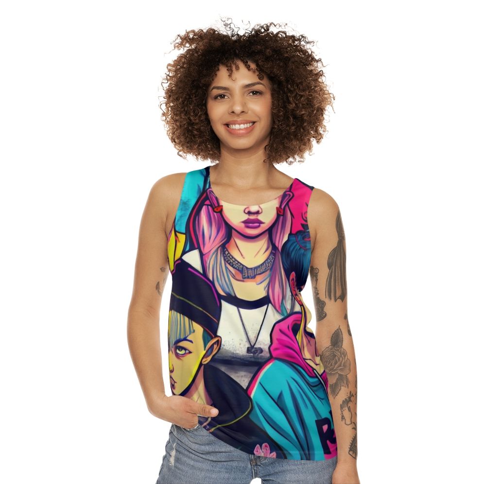 Young Royals Cyberpunk Manga Style Unisex Tank Top - women