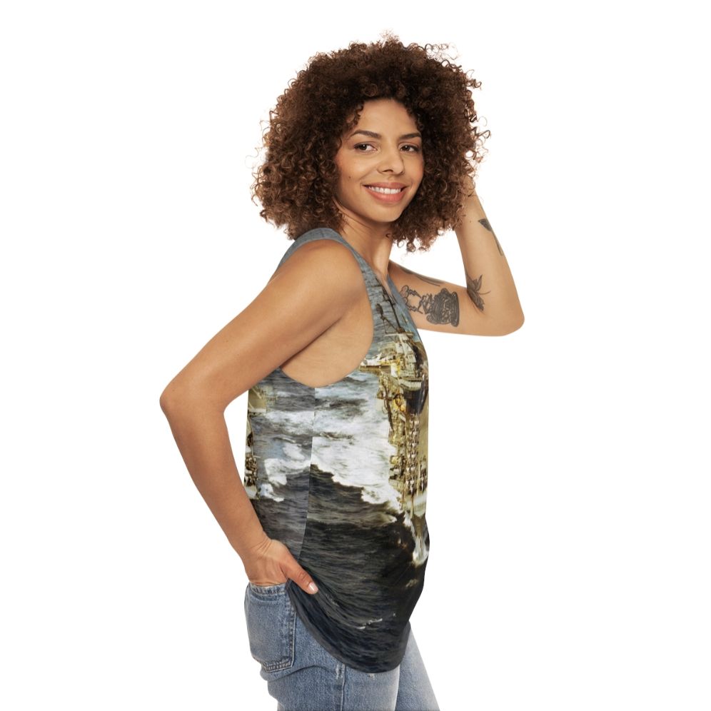 Unisex USS Intrepid CVA 11 Navy Tank Top - women side