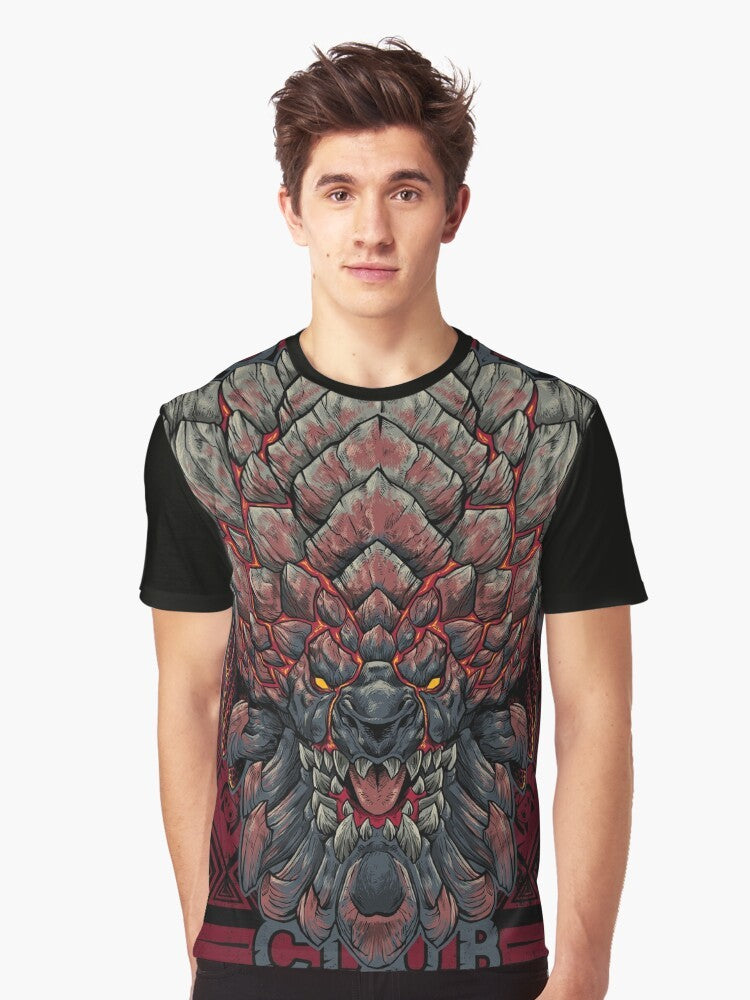 Hunting Club Bazelgeuse Graphic T-Shirt - Monster Hunter Inspired Wyvern Design - Men