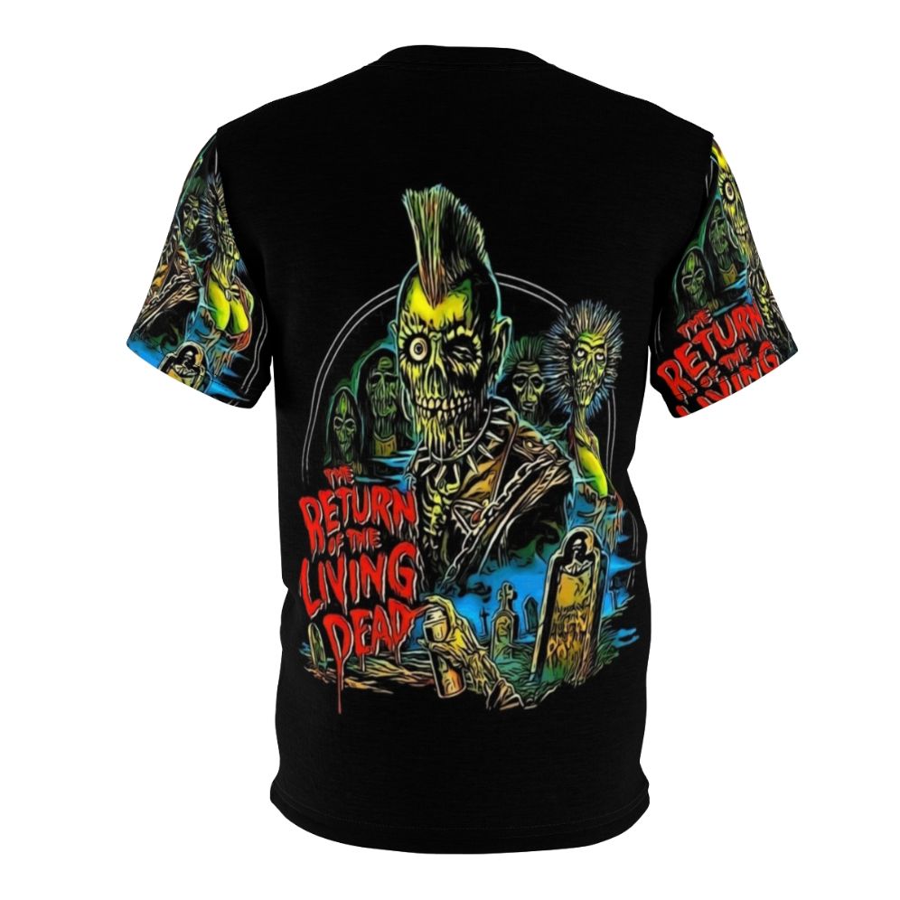 Retro-style t-shirt with Return of the Living Dead Tarman poster art design - Back