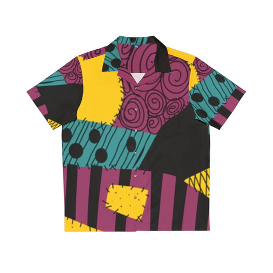 Sally Patchwork Hawaiian Dress Shirt - Nightmare Before Christmas