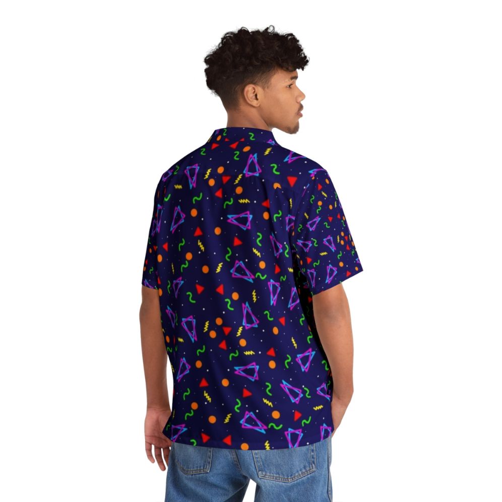 Arcade Carpet Hawaiian Shirt with Retro Gaming Design - Flat lay