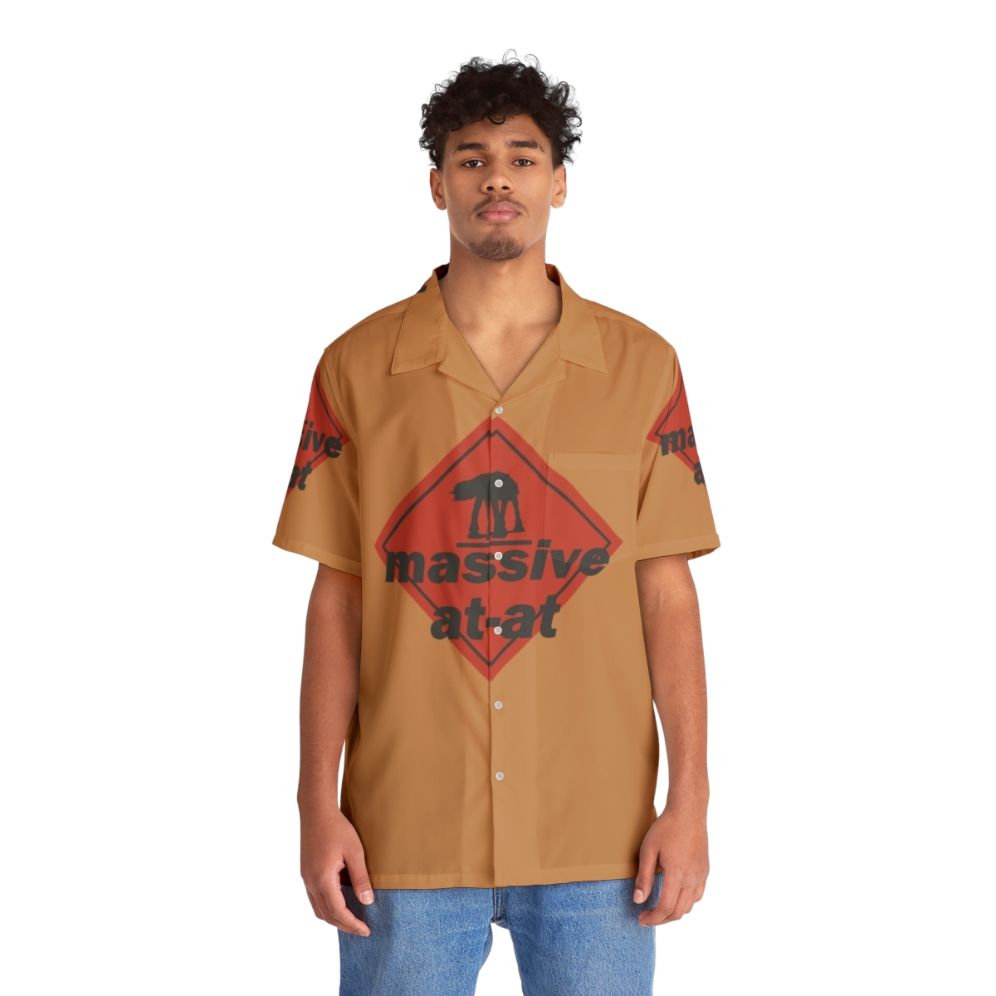 Retro pop art style "Attack" Hawaiian shirt - People Front