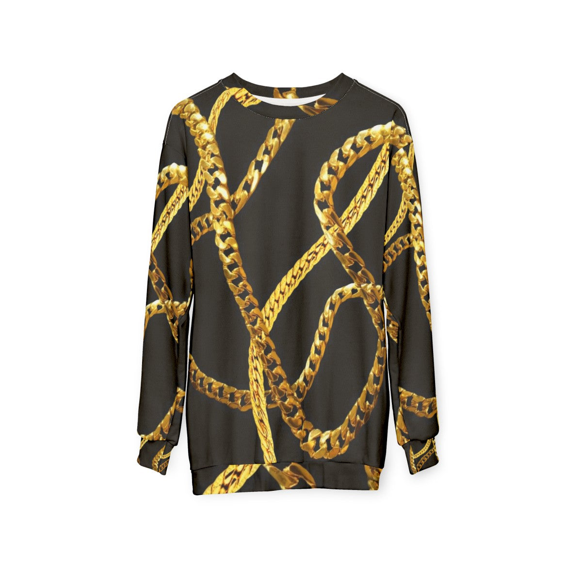 Stylish gold chains sweatshirt for a bold, luxurious look - hanging