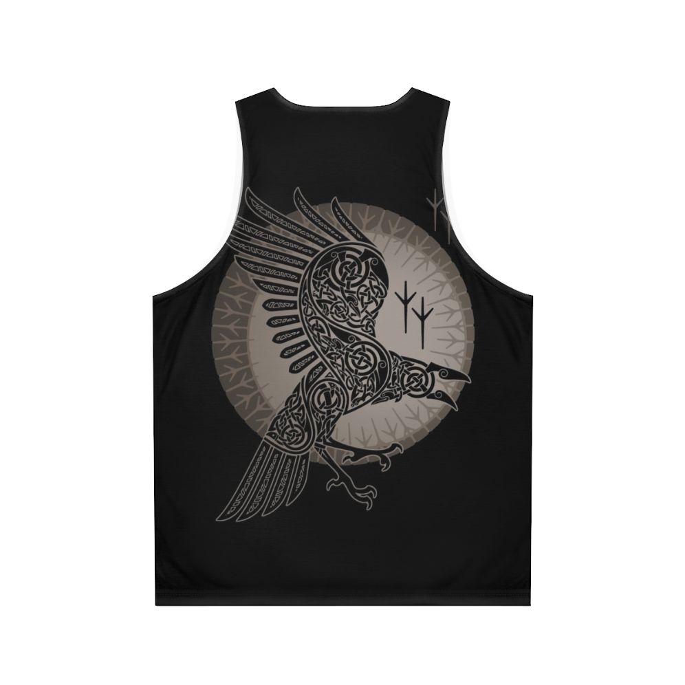 Raven Unisex Viking Tank Top with Scandinavian Tribal Design - Back