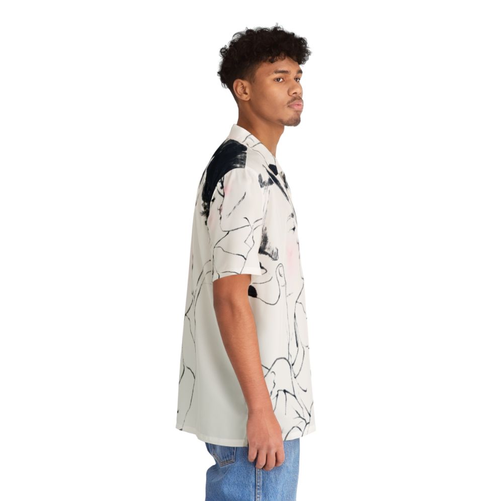 Heartstopper-inspired Hawaiian shirt featuring a kiss design - People Pight