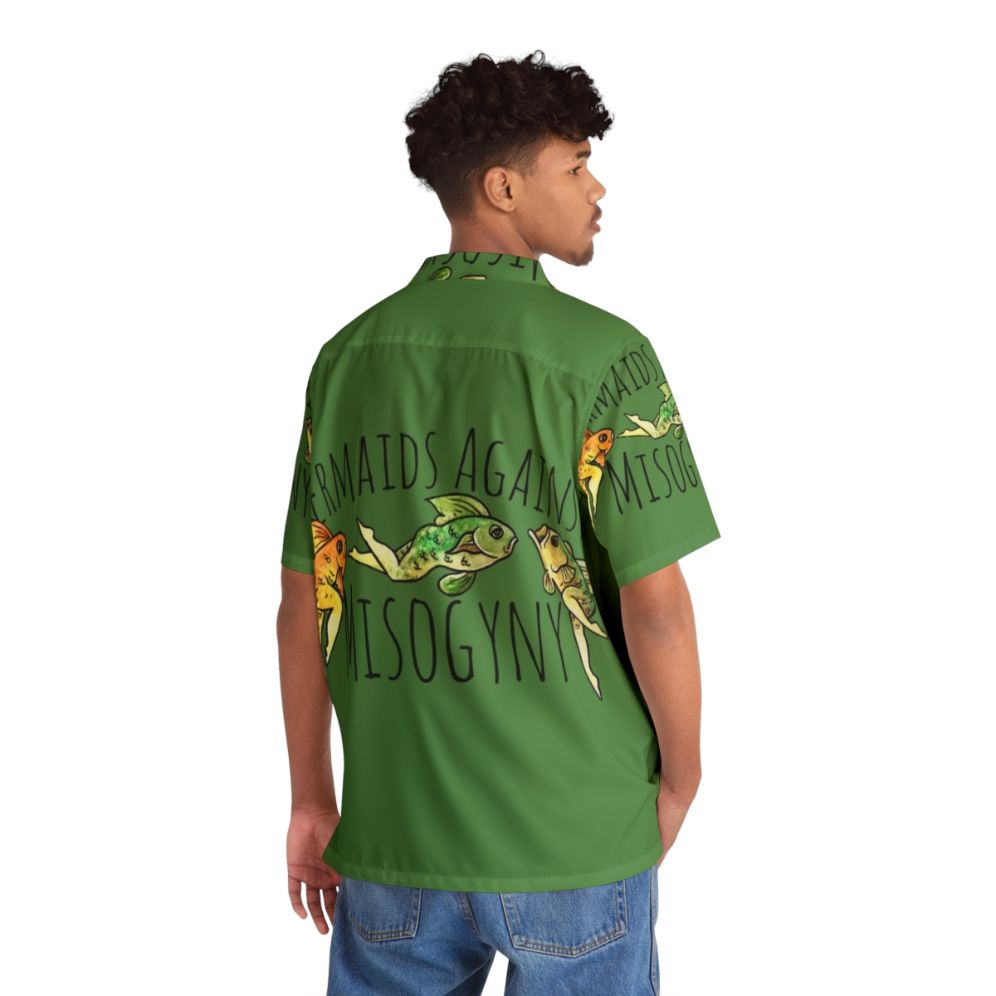 Mermaids Against Misogyny Reverse Print Hawaiian Shirt - People Back