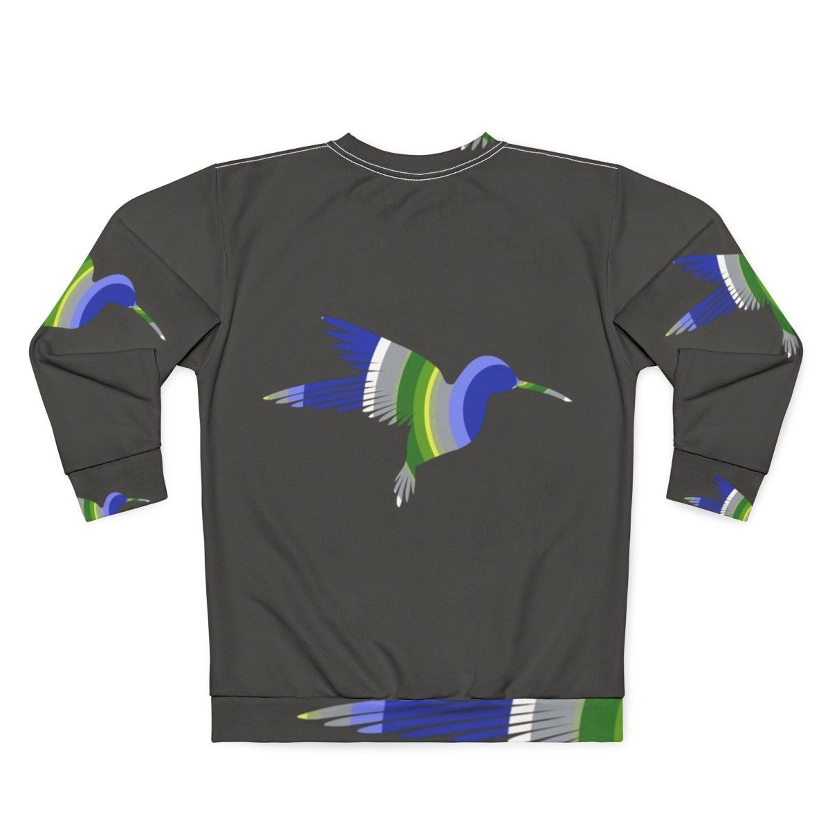 Hummingbird Legendary Animals Watercolor Sweatshirt - Back