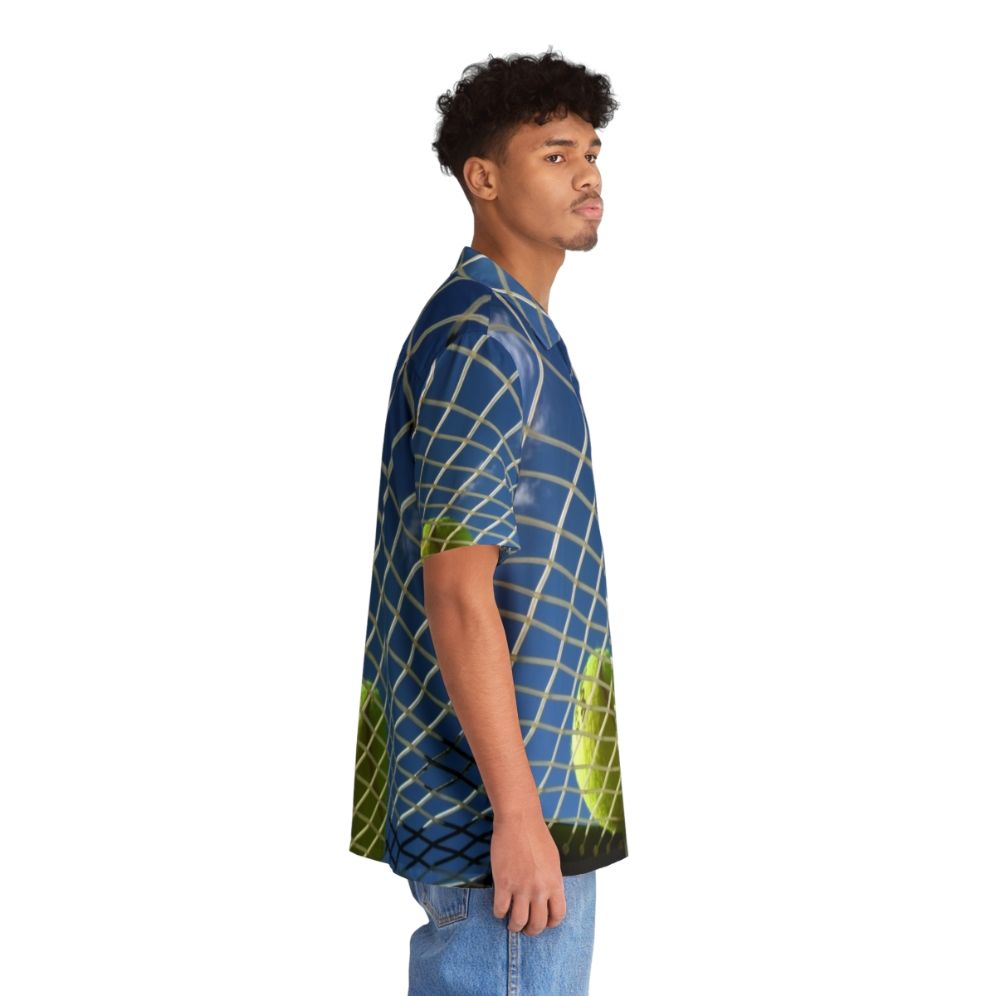 Tropical Tennis Hawaiian Shirt with Tennis Ball Print - People Pight