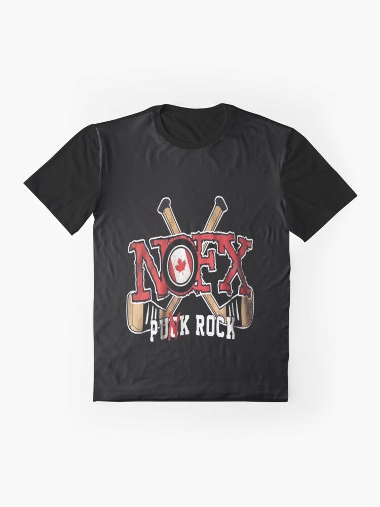 Vintage NOFX graphic t-shirt featuring retro hip hop design - Flat lay