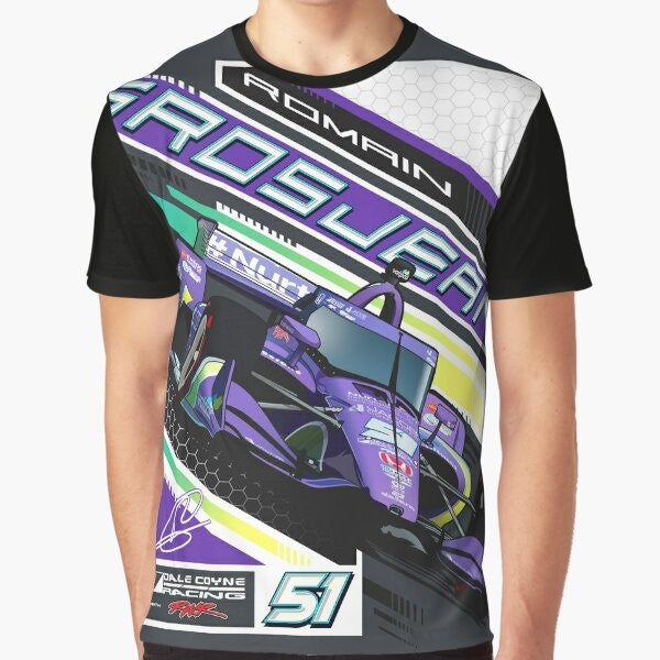 Romain Grosjean #51 IndyCar Graphic T-Shirt