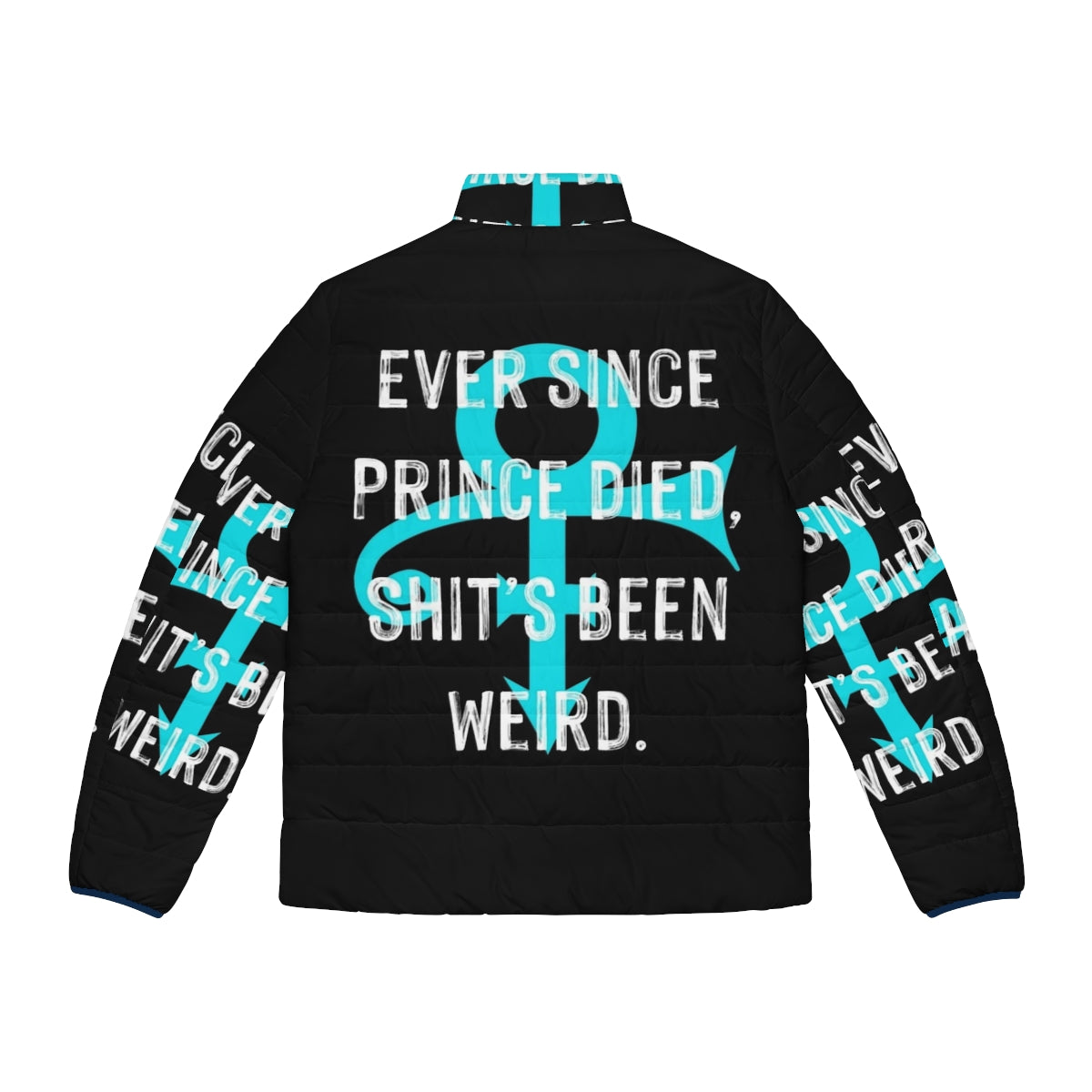 The Artist Music Quote Puffer Jacket featuring a stylish design and musical quotes - Back