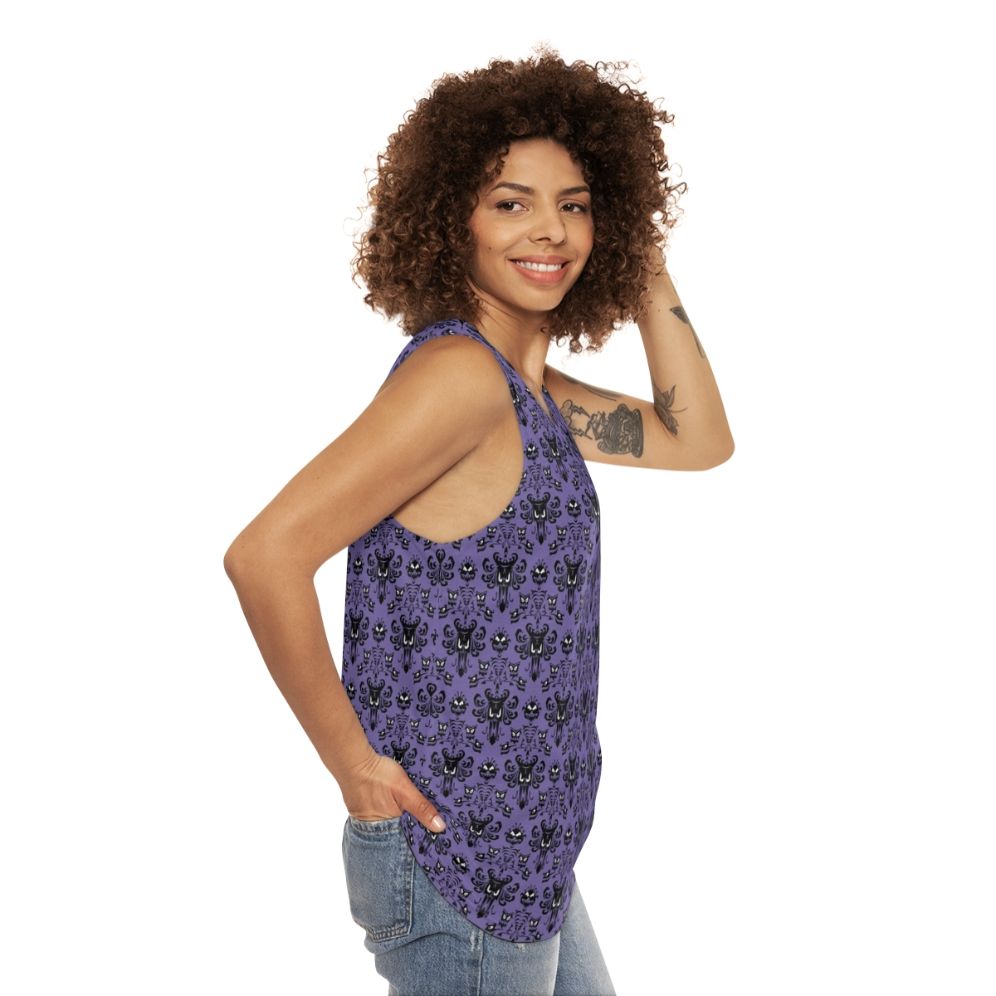 Disney Haunted Mansion Wallpaper Unisex Tank Top - women side