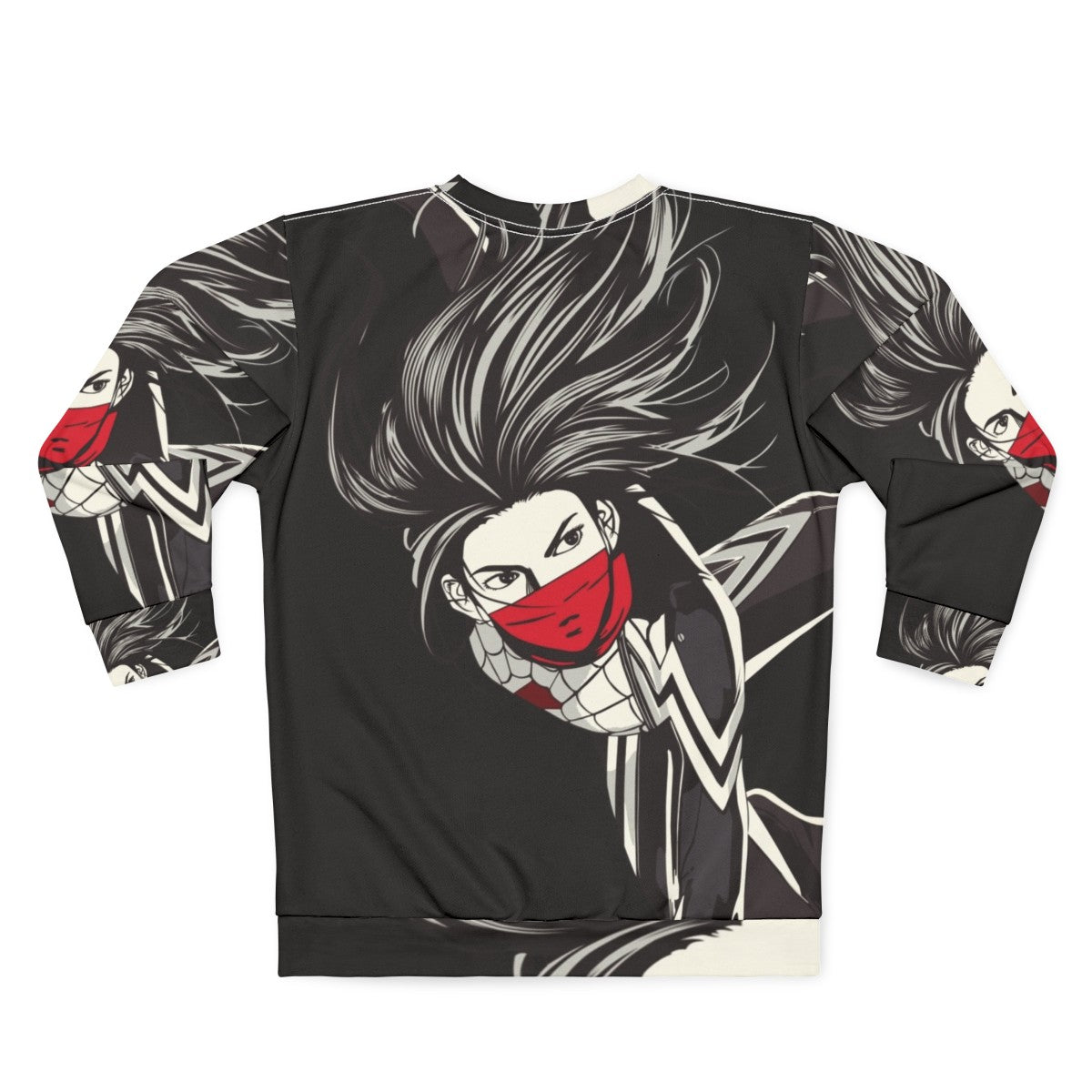 Cindy Moon 'Silk' Spiderverse Marvel Sweatshirt in Black & White - Back