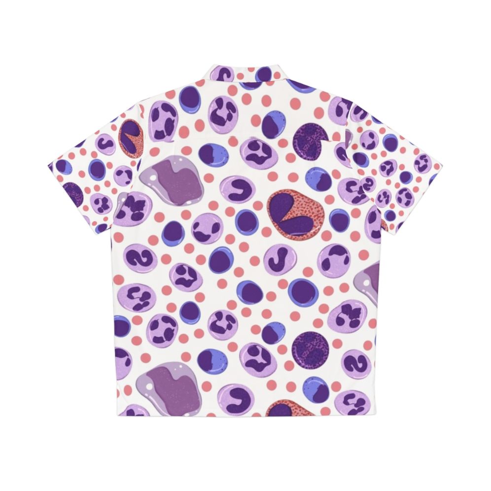 Large white blood cell pattern on a Hawaiian-style shirt - Back