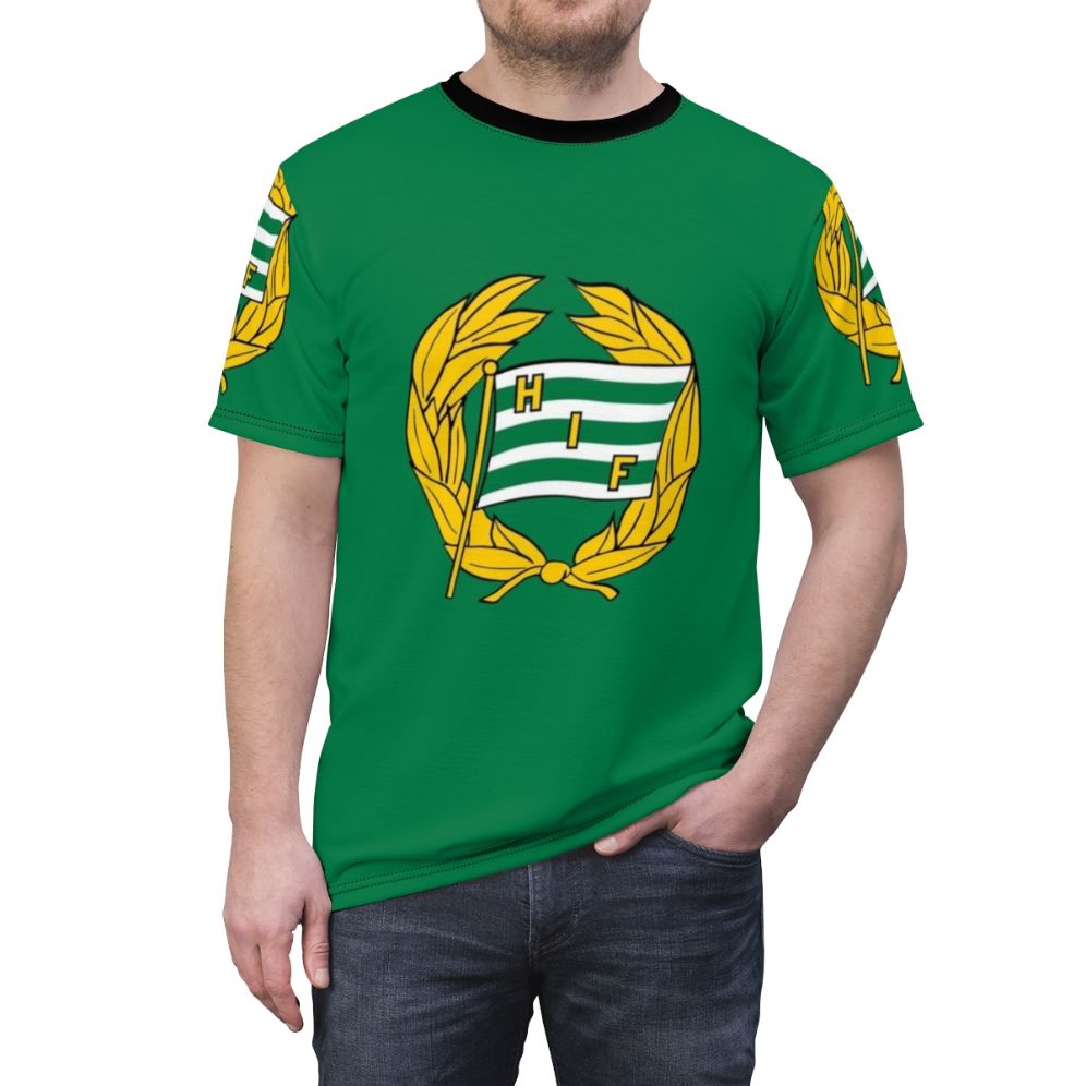 Hammarby football club inspired t-shirt featuring a bold all-over pattern - men front