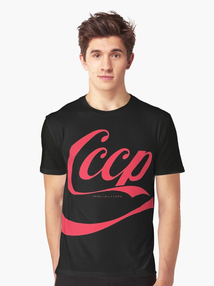 CCCP Soviet Union Graphic T-Shirt, featuring a vintage-inspired hammer and sickle design - Men