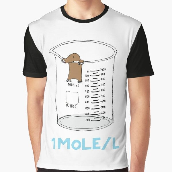 Chemistry mole and Avogadro's day graphic t-shirt for science enthusiasts