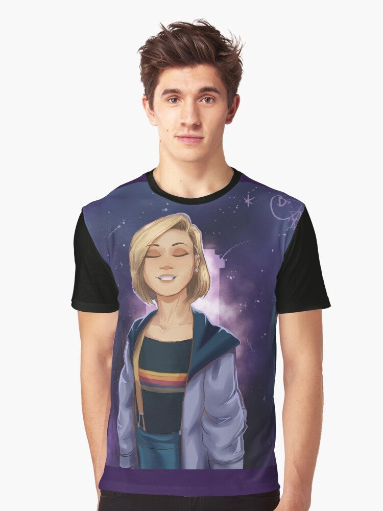 Galaxy Dreaming Graphic T-Shirt featuring the 13th Doctor Jodie Whittaker and space imagery - Men