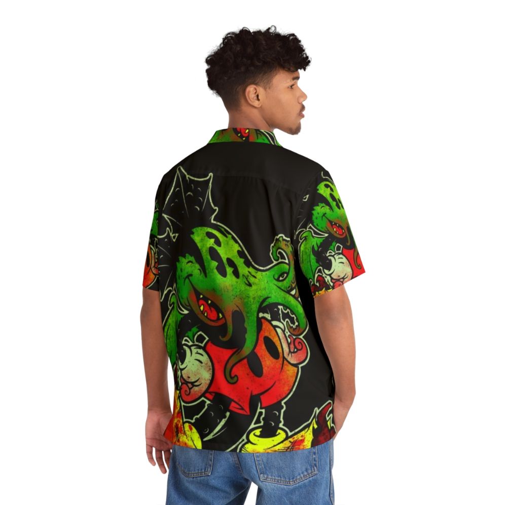 Mickhulhu Mouse Color Hawaiian Shirt featuring Cthulhu and Tentacle Design - People Back