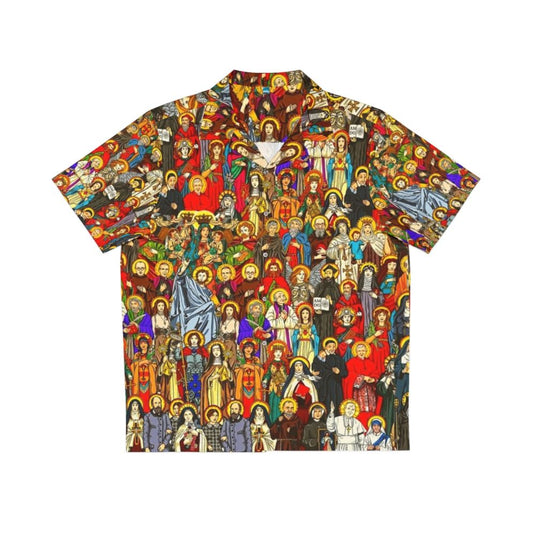 Catholic Saints Hawaiian Shirt with religious imagery