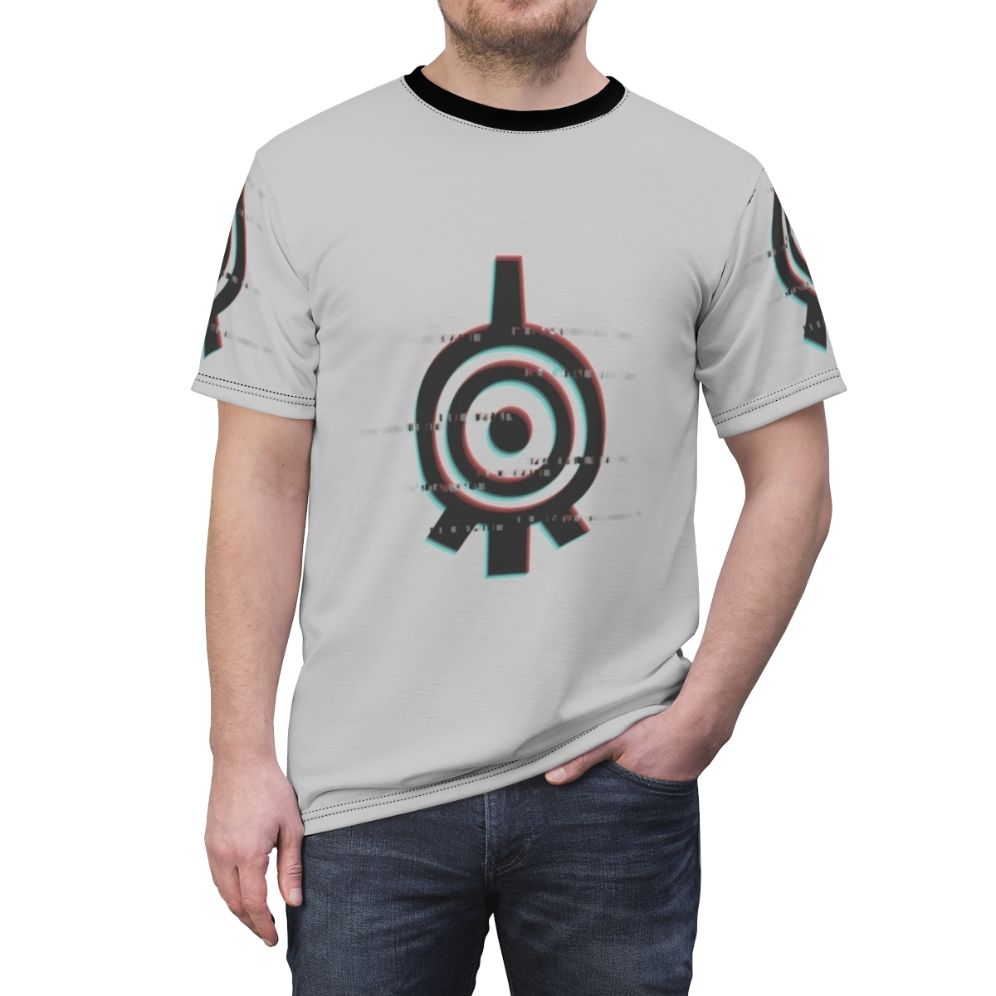 Glitching Xana Light Inspired T-shirt featuring the iconic code lyoko design - men front