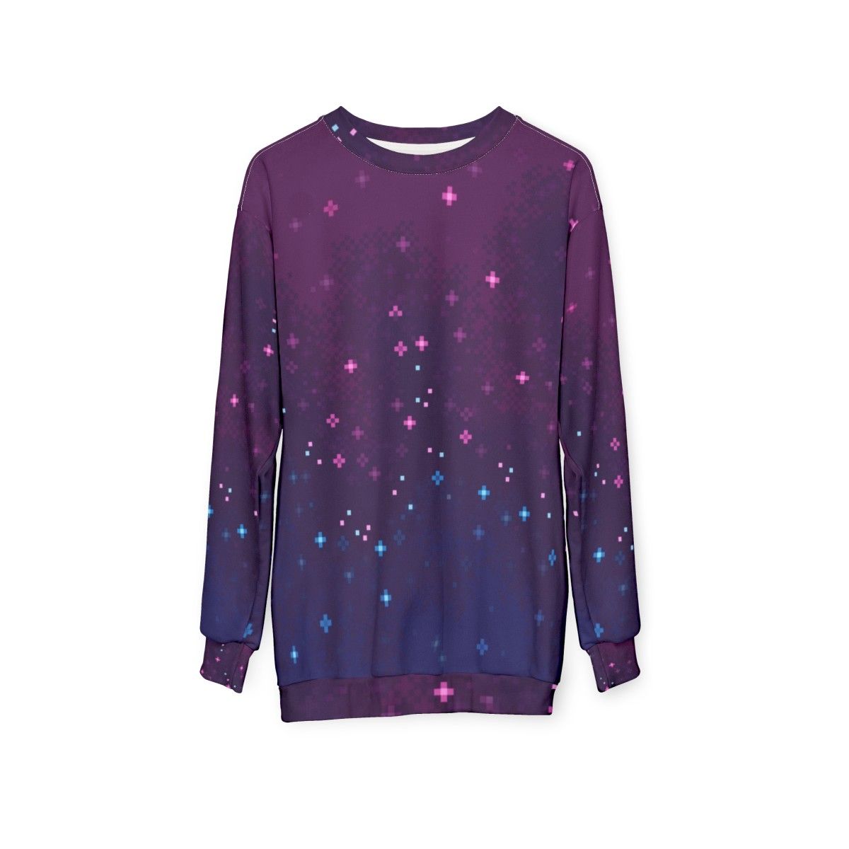 Bi Pride Galaxy 8-Bit Sweatshirt - hanging