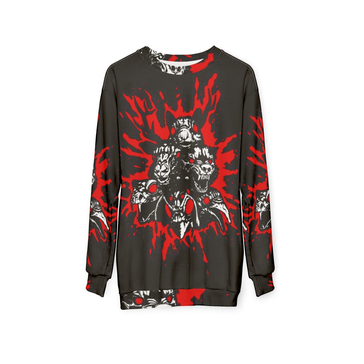 Inscryption Blood Totems Horror Sweatshirt - hanging