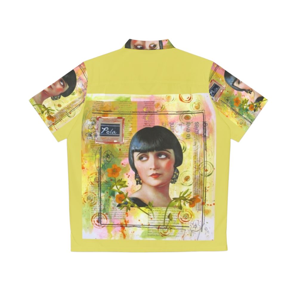 Vintage Hawaiian Shirt featuring Collage of Silent Film Actress Pola Negri - Back