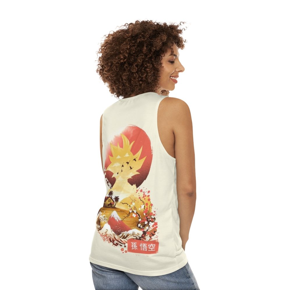 Ukiyo E Super Saiyan Unisex Anime Tank Top - women back