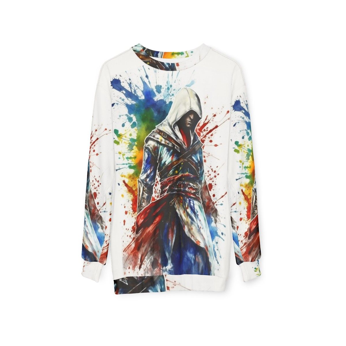 Assassins Creed Sketch Splatter Sweatshirt - hanging