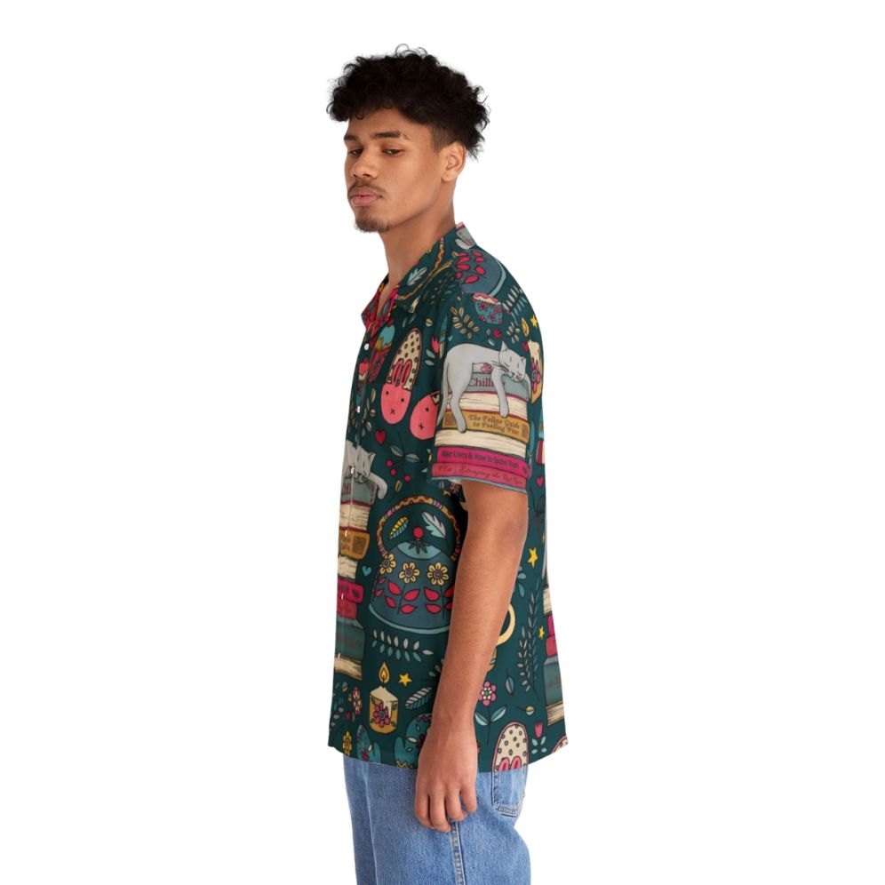 Cozy cat print hawaiian shirt - People Left