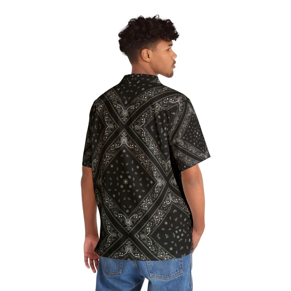 Black and white bandana print Hawaiian shirt - People Back