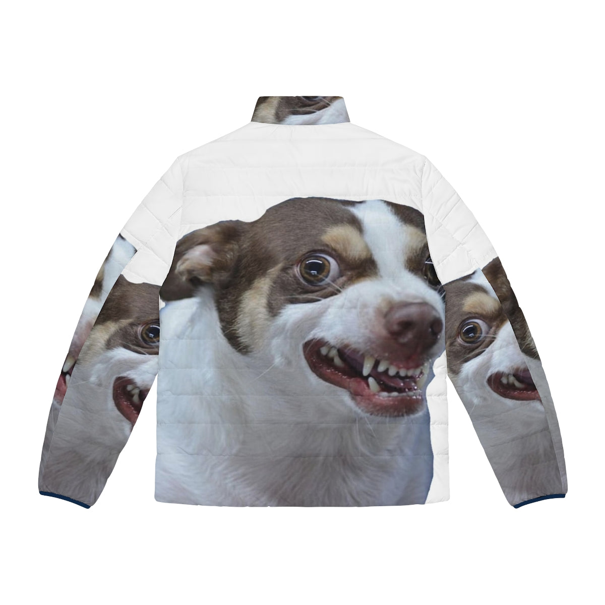 Mr Bubz Puffer Jacket - Chihuahua Meme Inspired Dog Fashion Accessory - Back