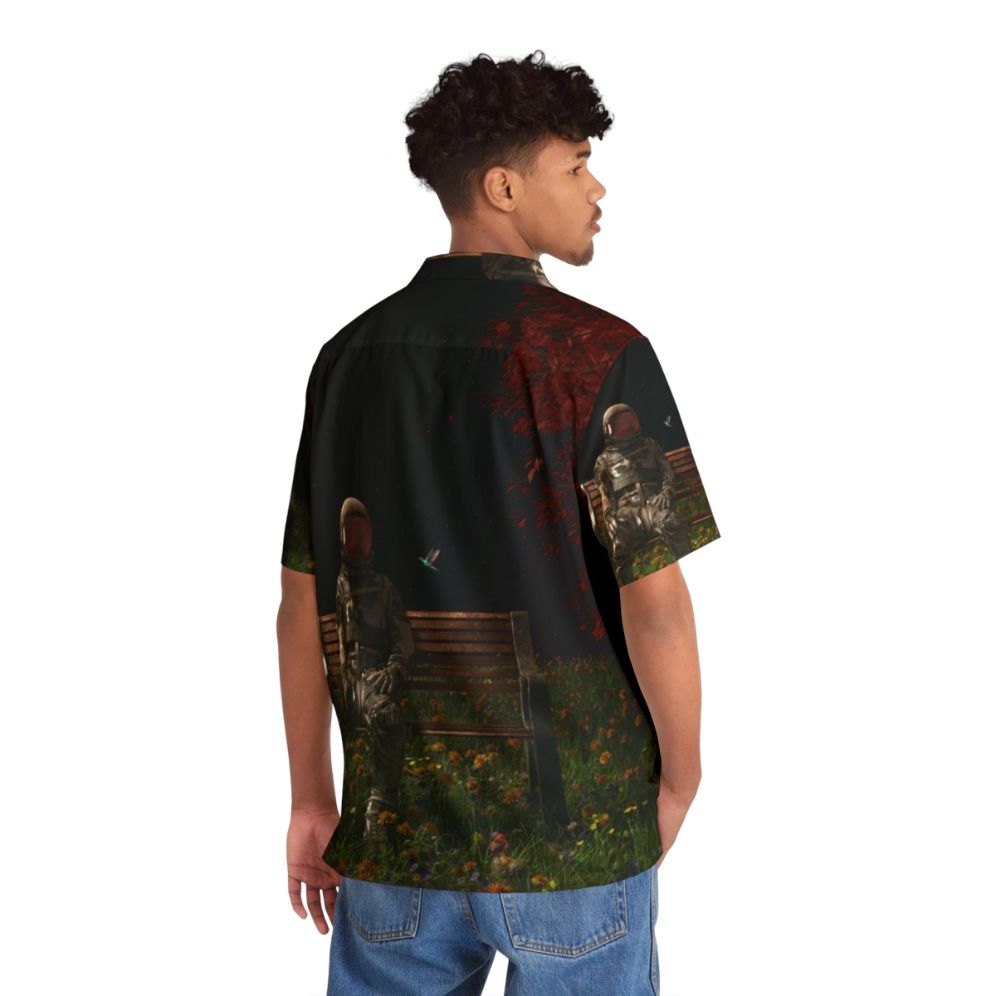 Interlude Cosmic Hawaiian Shirt featuring surreal nature and cosmic elements - People Back