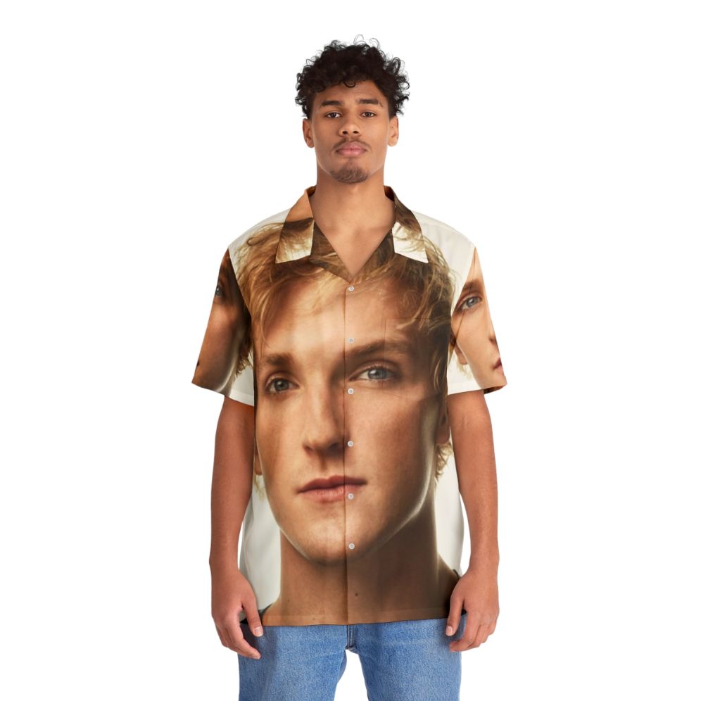 Logan Paul wearing a Hawaiian shirt - People Front