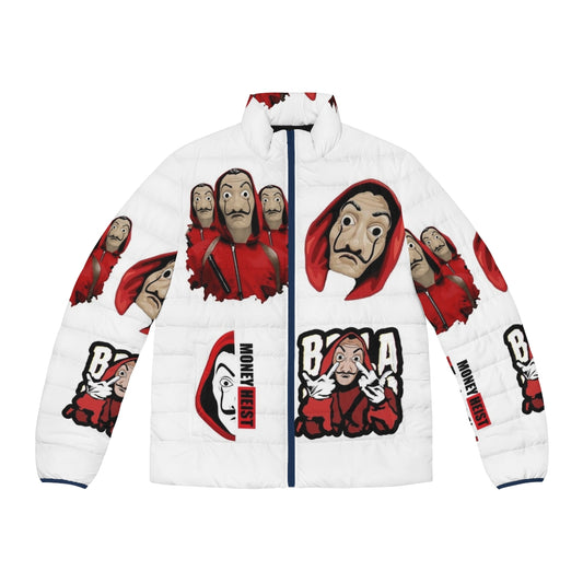 Money Heist Puffer Jacket with Embroidered De Papel Design