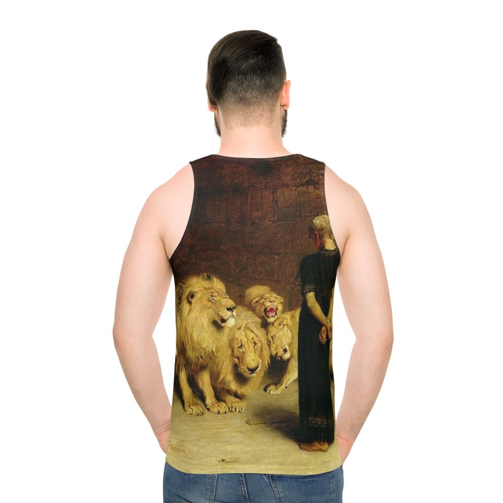 Vintage Christian Daniel in the Lions Den Unisex Tank Top - men back