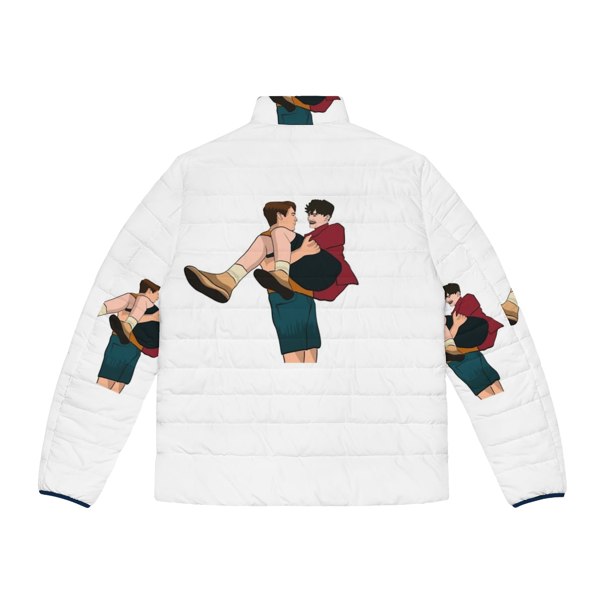 Heartstopper Nick and Charlie Friendship Inspired Puffer Jacket - Back