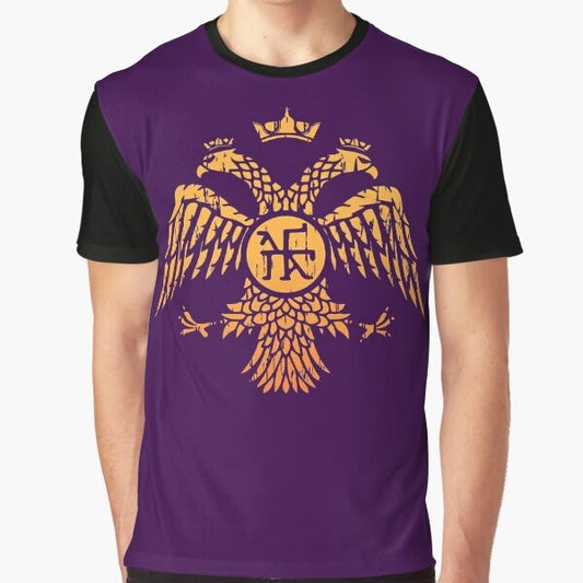 Byzantine eagle symbol graphic design on a t-shirt