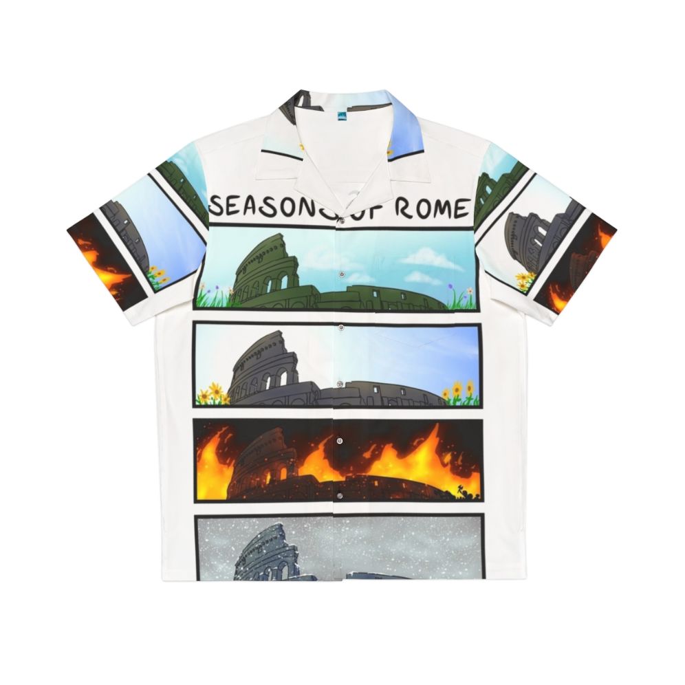 Seasons of Rome Hawaiian Shirt with Fall Imagery