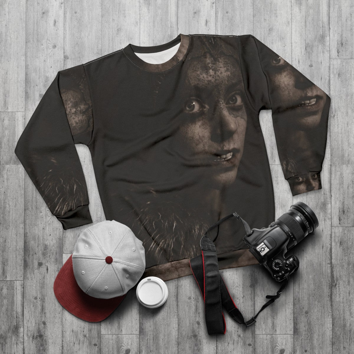 Hellblade Senua Viking Gaming Sweatshirt - flat lay