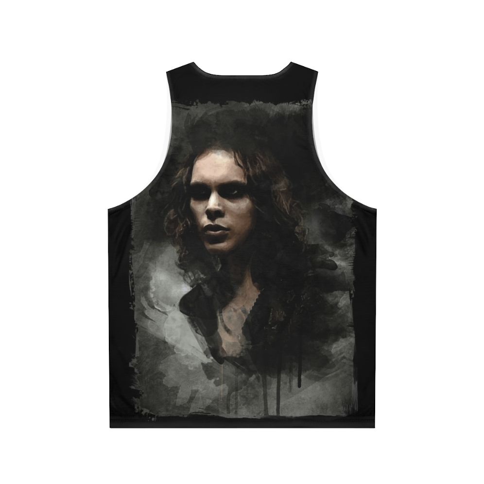 Unisex tank top with heartagram watercolor design - Back