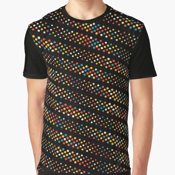 Colorful abstract geometric dots pattern graphic t-shirt