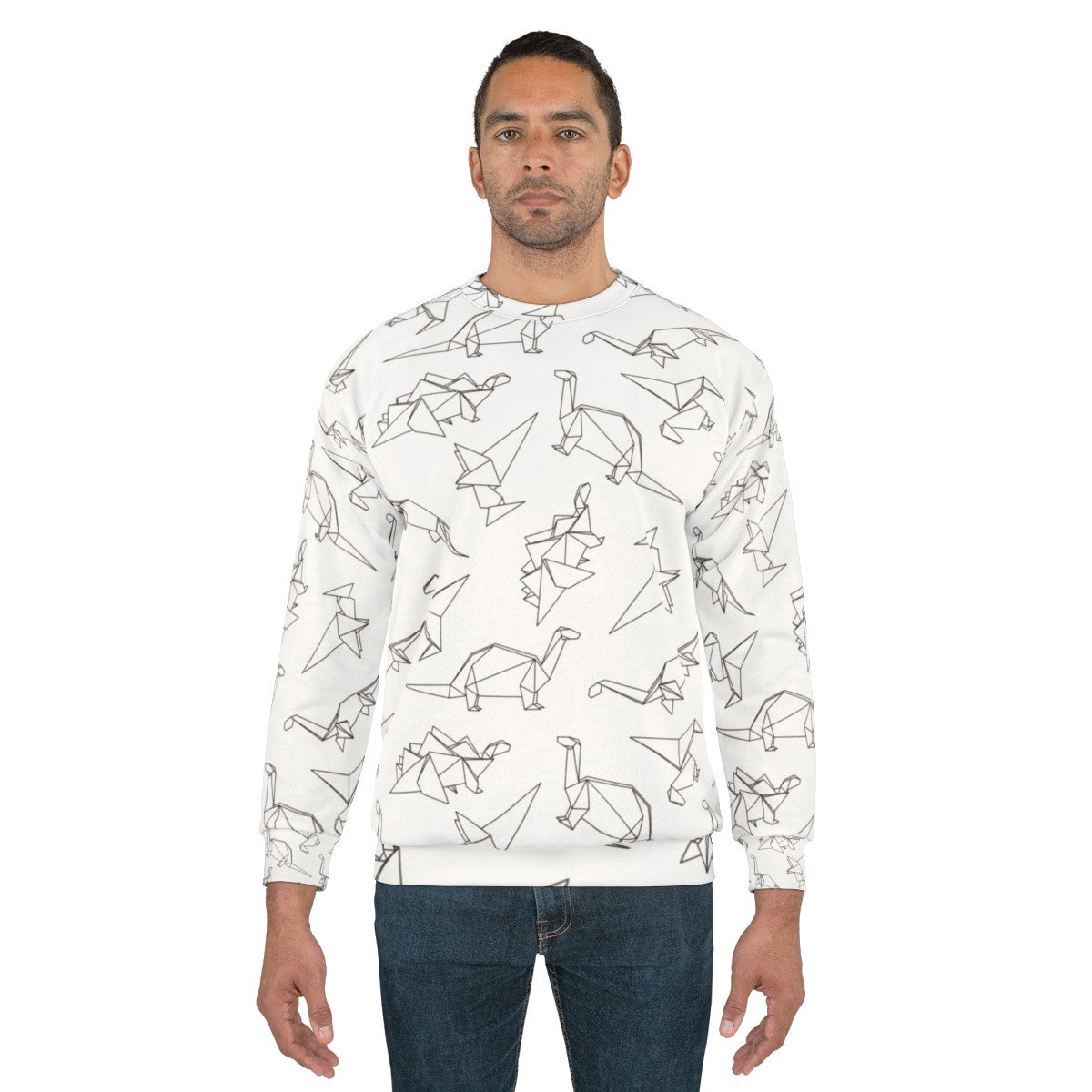 Geometric dinosaur origami sweatshirt - men