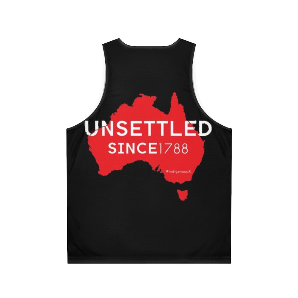 Unsettled Since 1788 Unisex Red Tank Top - Back