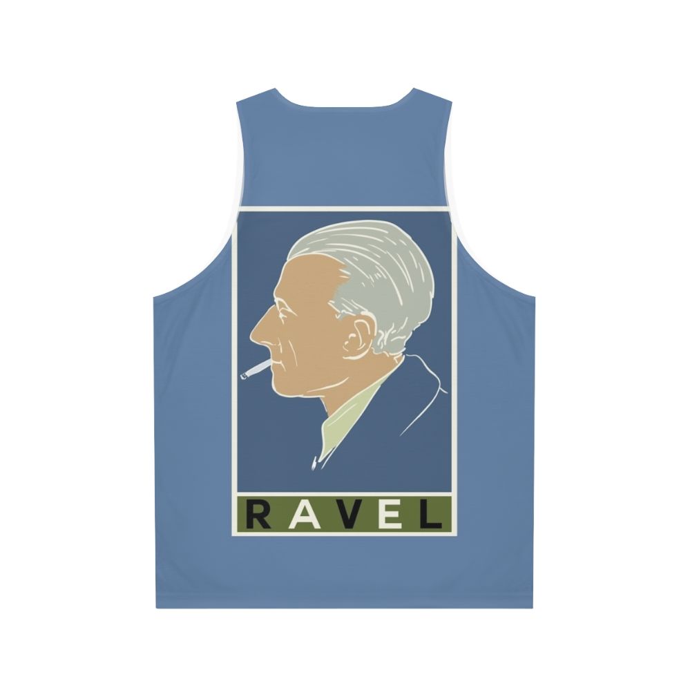 Maurice Ravel Unisex Tank Top with Vintage Classical Music Design - Back